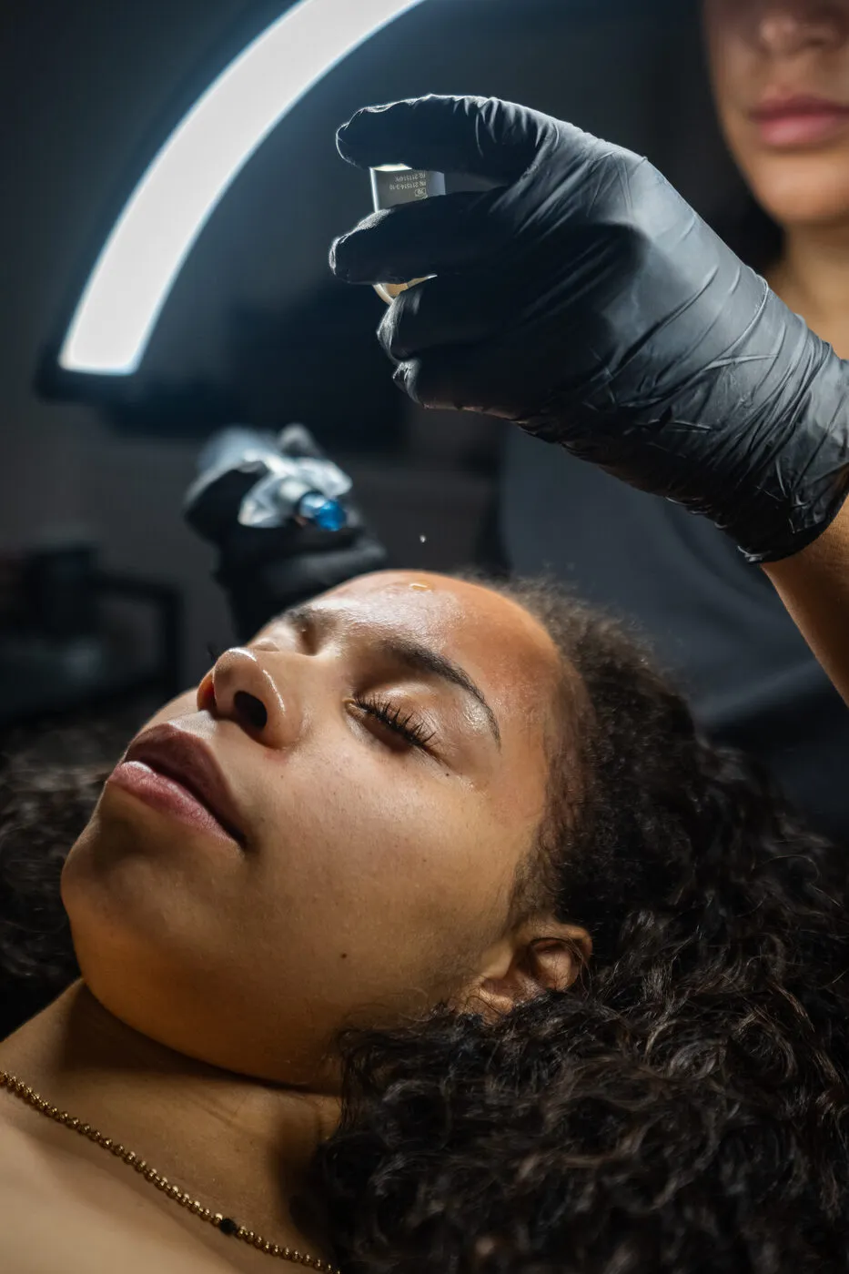LED light facial treatment